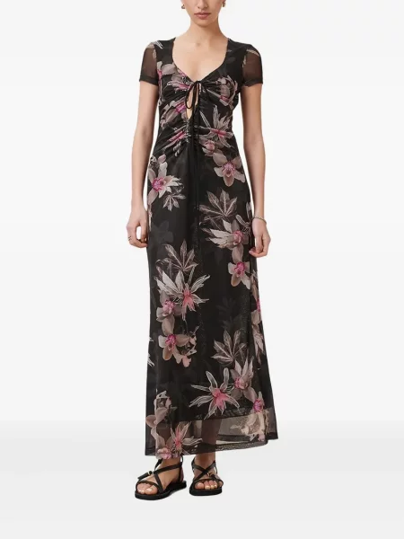 Rochie Allsaints cu model floral cu imagine de costum negru