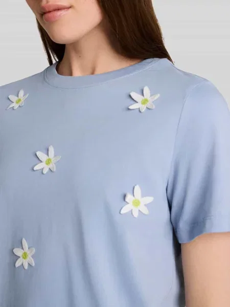T-shirt o kroju regular fit z czystej bawełny Tom Tailor Denim błękitna