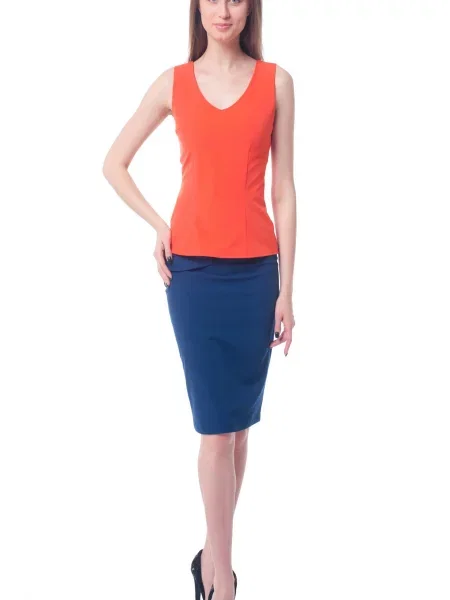 Спідниця міді LadyLike бавовна/поліестер синій