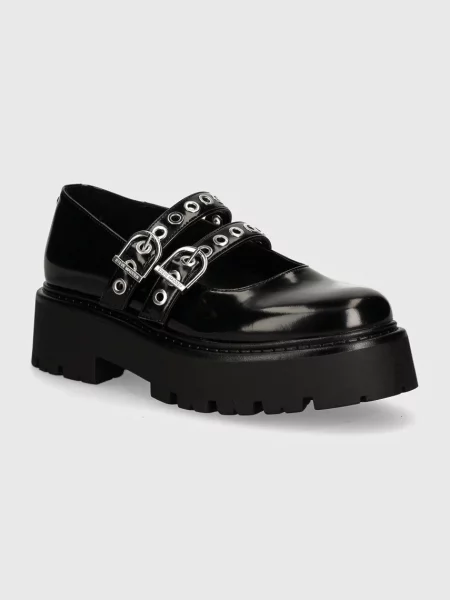 Кожени половинки обувки Steve Madden Overt с платформа черно
