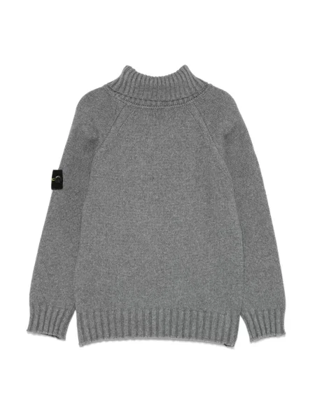 Sweter z golfem dziecięcy Stone Island szary