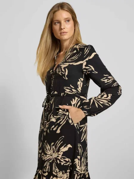 Długa sukienka o kroju relaxed fit z mieszanki model ‘Ayana’ Guido Maria Kretschmer Woman czarna