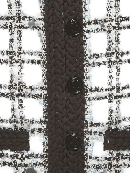 Lung rochie mini Maje din tweed albastru