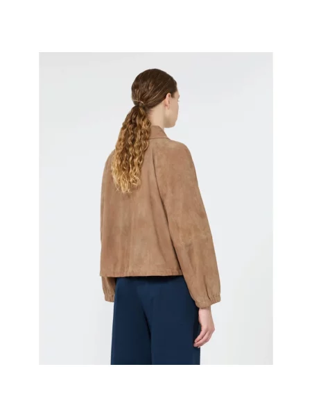 Kurtka Weekend Max Mara zamszowa beżowa