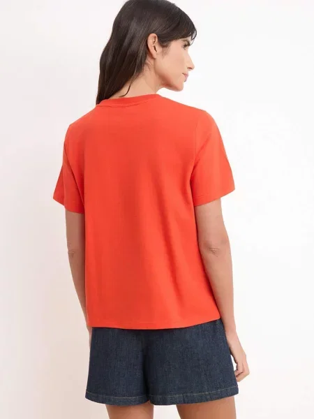 Trendyol Tričko námornícka modrá / oranžovo červená biela