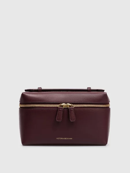 Шкіряна сумка крос-боді Vanity Victoria Beckham бордова