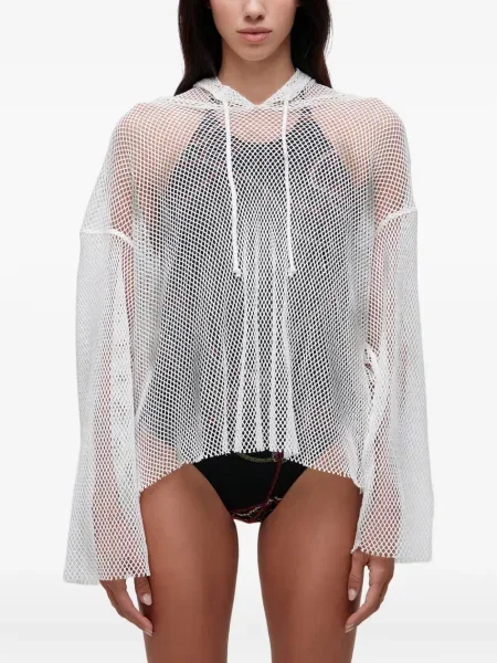 Bluza z kapturem Osklen z siateczką biała