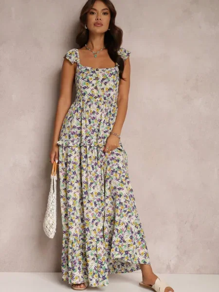 Rochie Alb-Violet Salama alb