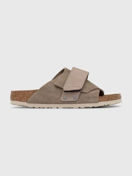 Semišové pantofle Birkenstock šedá
