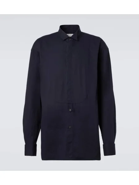 Cămașă Dries Van Noten din țesătură twill albastru