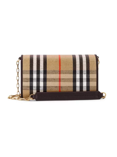 Torebka Burberry z nadrukiem biznesowa z klapami beżowa