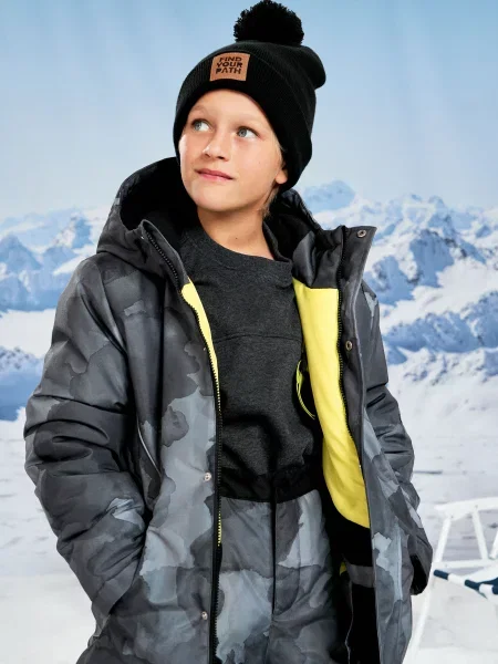Sinsay Bunda puffer s kapucí černá
