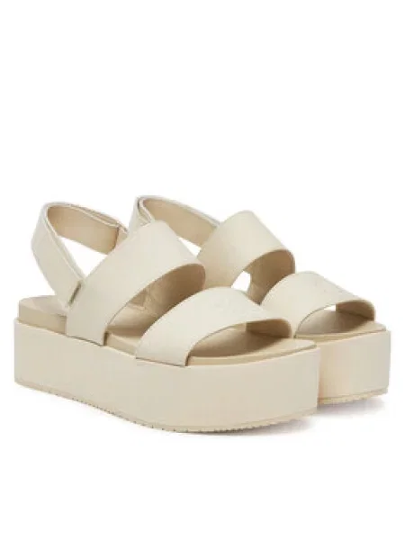 Calvin Klein Jeans Sandály Flatform Sandal Sling In Écru