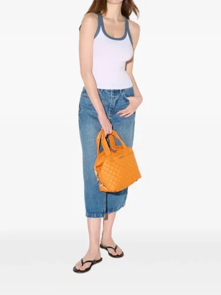 Καπιτονέ τσάντα shopper Mz Wallace πορτοκαλί