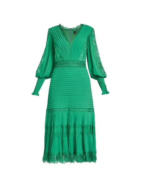 Rochie midi Tadashi Shoji din dantelă verde