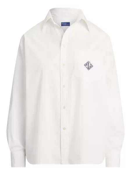 Koszulka Polo Ralph Lauren w paski garniturowa płócienna niebieska