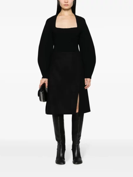 Veltinio sijonas Stella Mccartney a eilutė juoda