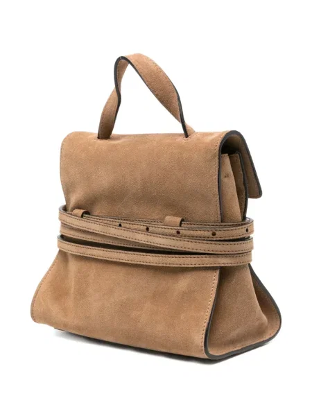 Geantă Moschino din piele de căprioară maro