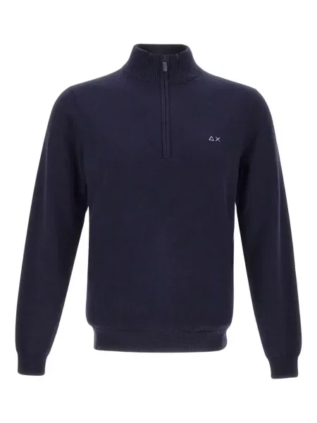 Pulover Sun68 de jumătate de fermoar albastru