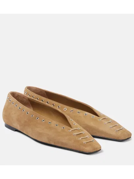 Balerini Toteme din piele de căprioară bej