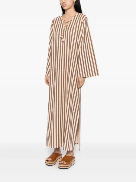 Rochie Bambah cu dungi de costum maro