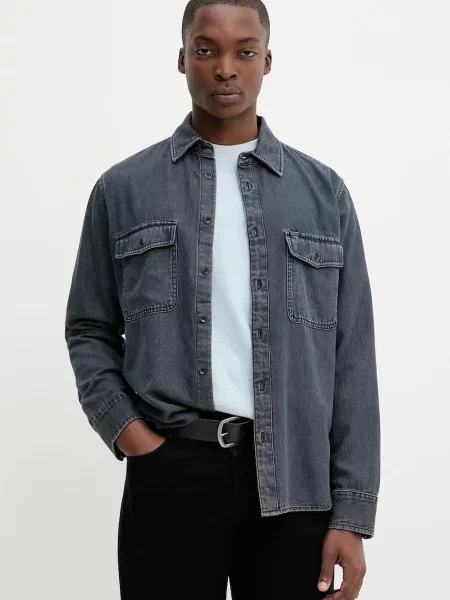 Rag & Bone cămașă jeans cu guler clasic regular albastru