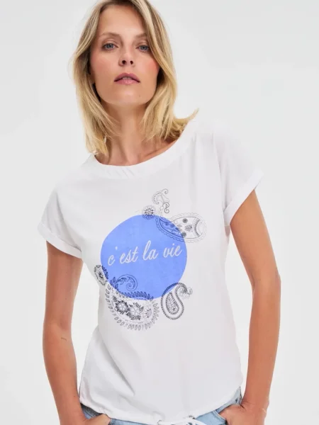 Bluză Marisse cu imagine alb