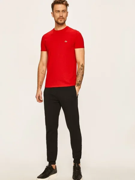 Футболка Lacoste однотонний червоний
