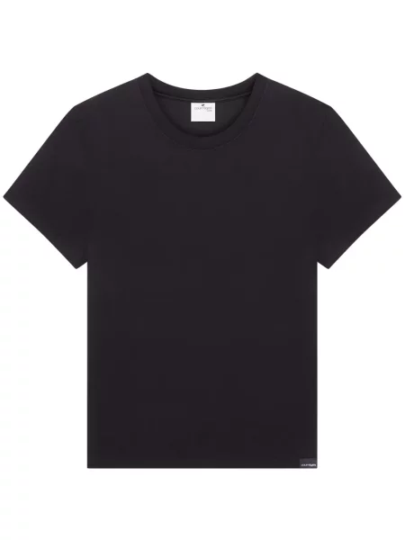 Tricou Courreges cu broderie negru