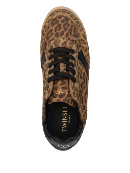 Sneakerși Twinset cu imagine cu model leopard maro