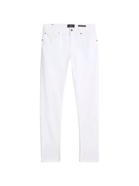 Blugi 7 For All Mankind cu 5 buzunare alb