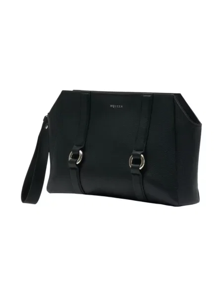 Kopertówka Alexander Mcqueen skórzana czarna