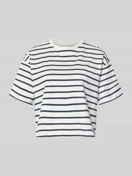 T-shirt o kroju relaxed fit z czystej bawełny model Leana' Msch Copenhagen biała