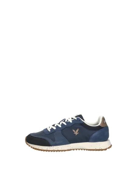 Lniane sneakersy Lyle & Scott niebieskie