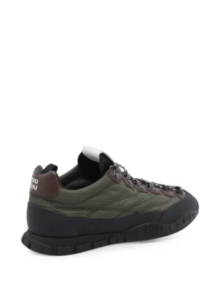 Sneakerși Miu Miu din piele verde