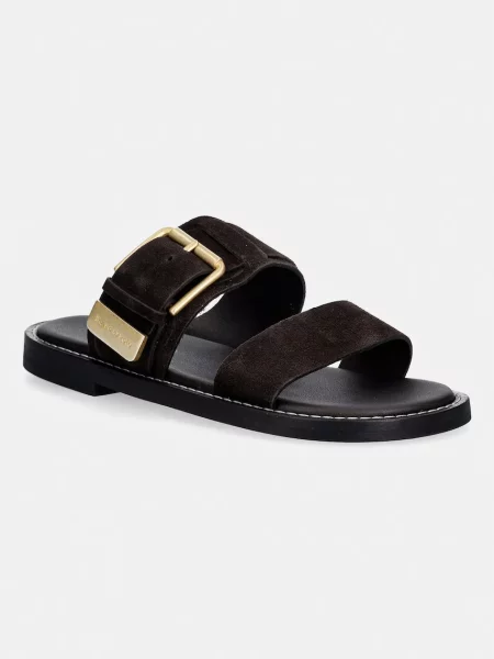 Marc O'Polo papuci pentru femei din piele întoarsă Stina 1B maro