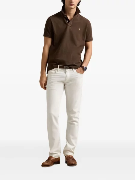Ριγέ polo Polo Ralph Lauren με κουκούλα με αυτόγραφο λευκό