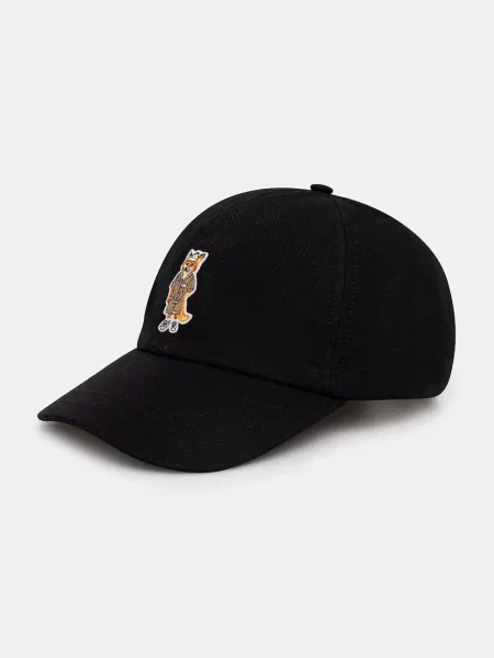 Maison Kitsuné Dressed Fox czapka baseballowa czarna