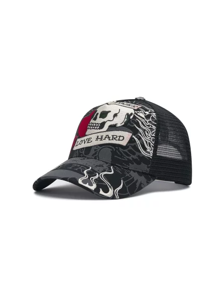 Ed Hardy Čiapka červená / čierna biela