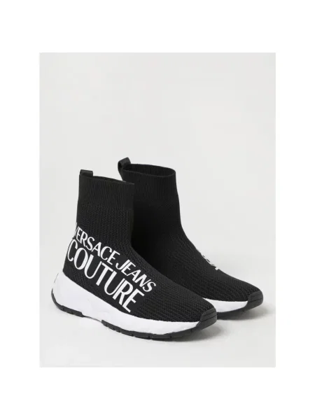 Dzianinowe sneakersy Versace Jeans Couture czarne