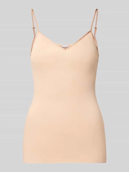 Podkoszulka o kroju slim fit z cienkimi ramiączkami Hanro beżowa