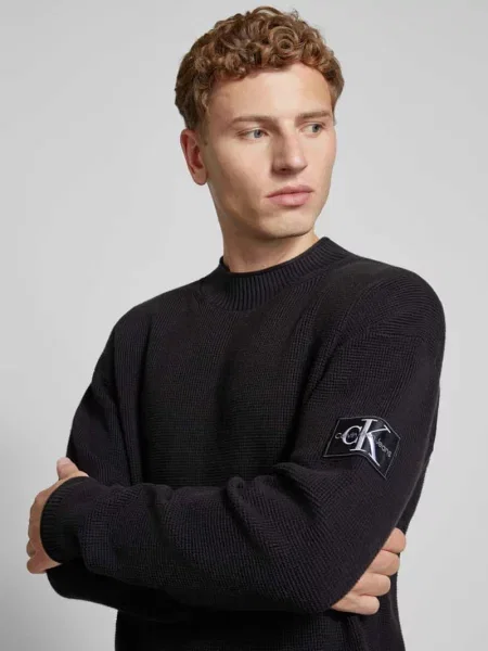 Bluza z naszywką z logo Calvin Klein Jeans czarna