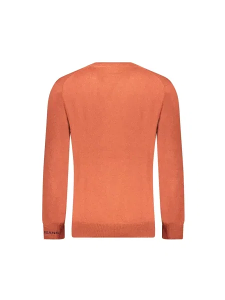 Haftowany sweter Pepe Jeans pomarańczowy