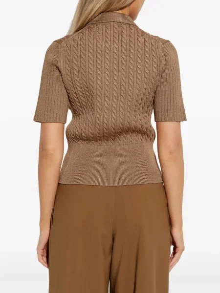 Polo Lacoste tricotate maro