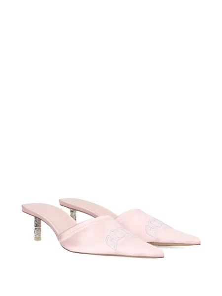 Papuci tip mules Gcds cu broderie roz