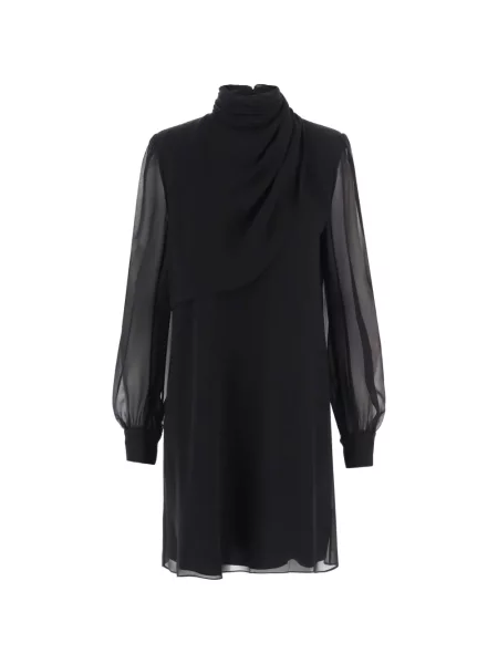 Rochie mini Valentino Garavani de mătase drapată negru