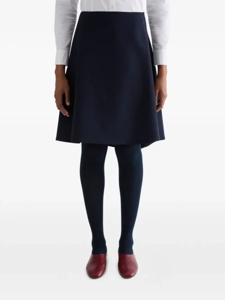Fustă midi Jil Sander asimetrică albastru
