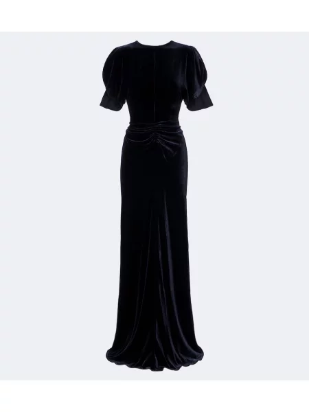 Rochie Victoria Beckham de catifea albastru