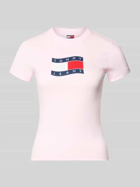T-shirt o kroju slim fit z czystej bawełny Tommy Jeans