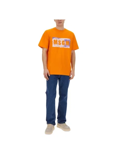 Koszulka Msgm z logo pomarańczowa